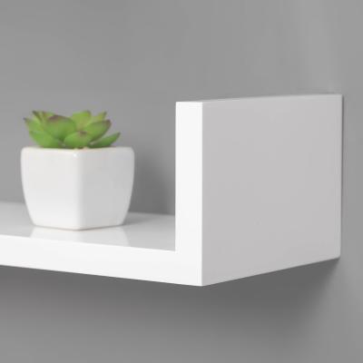 China Decorative Floating Wall Home Storage MDF Wall Shelf 24 Inch White Wood Floating Shelves for sale