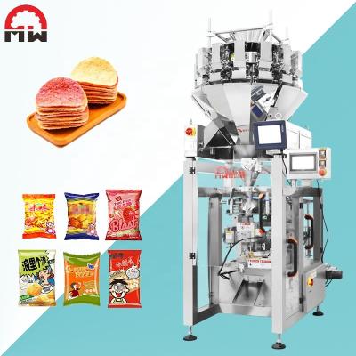 China Automatic Food Multiple Columns And Multiple Rows Puffed Shrimp Chips Popcorn Chips Food Packaging Machine for sale