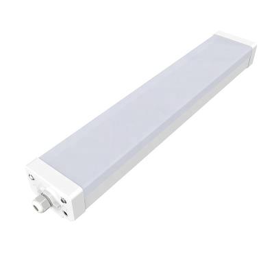 China Commercial Lighting 20W 40W 60W Industrial Lighting Emergency Led PC Lumens Tube Triproof Batten Light Housing Cover Top for sale