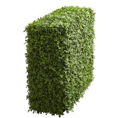 China Artificial Eco-friendly Faux Hedge Fence Boxwood Panel Grass Wall Plant Green Topiary Wall For Garden Decoration for sale