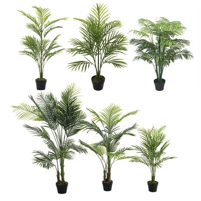 China Eco-friendly Potted Plant Bonsai Kwai Artificial Fake Palm Tree Plants Paradise Palm For Outdoor Indoor Home for sale