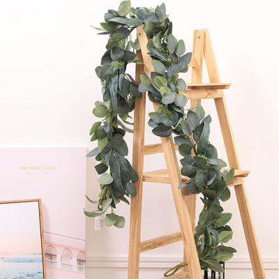 China High quality various styles no simulation silk shedding artificial eucalyptus leaves greenery garland for sale