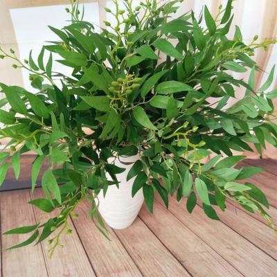 China 53cm 75cm Eco-friendly Green 100cm Artificial Willow Leaves For Party Home Flowers Wedding Decor for sale