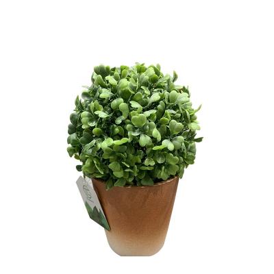 China Eco-friendly Plastic Ball Bonsai Plants Artificial Boxwood Tree Topiary Greenery Plant For Sale for sale