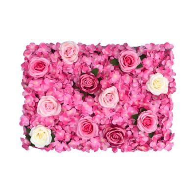 China 40x60cm Wedding Mounted Flower Wall Backdrop Silk Flower Wall for sale