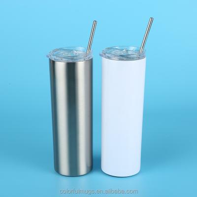 China Viable Blank 20oz Sublimation Blank Tumbler With Straw Vacuum Bottle Stainless Steel Tumbler Sublimation Stainless Steel Tumbler for sale