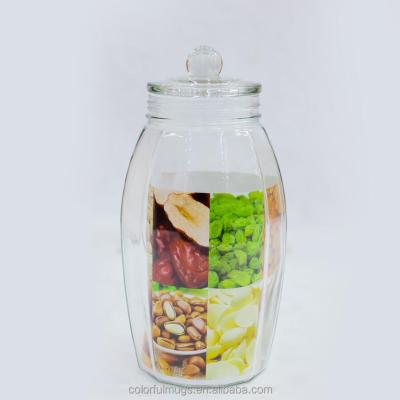 China Wholesale 1L 2L 5L Wide Flip Top Mason Storage Food Cover Saving Mouth Glass Jar With Clip Lid for sale