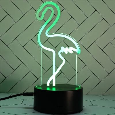 China Modern Kids Bedroom Decoration 3D Lamparas Led Illusion Night Light Rechargeable ABS Base Lamp for sale