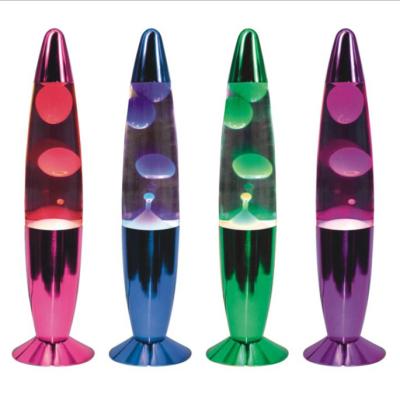 China New Design Modern Base Metal Rocket Aluminum Table Lava Lamp Small Customized 13 Inch Color Night Lava Lights for sale