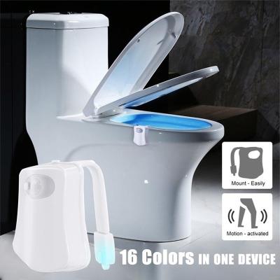 China Motion sensor/16 COLORS Changeable 3AAA Batteries Motion Sensor Toilet Seat Night Light Toilet Lamp Led Toilet Bathroom Night Light 16 Color With Sensor for sale