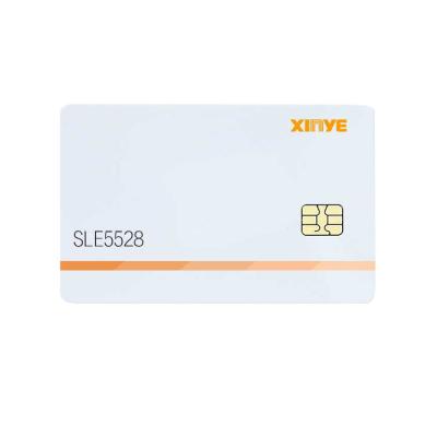 China Waterproof / Waterproof CR80 Customized Contact Smart Card SLE5542 Chip RFID Printable White Bank Card for sale