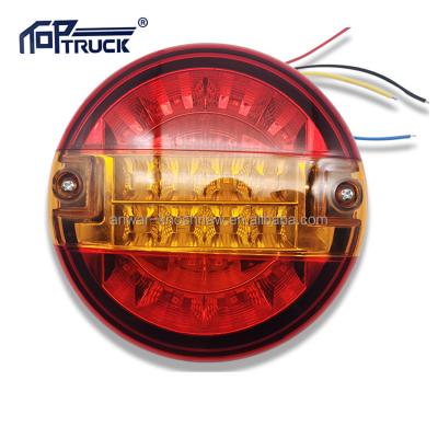 China PS+ABS Universal Round Car Turn Signal Brake Tail light LED Trailer Tail Lights Truck Stop Rear Lamp Led round hamburger lamp for sale