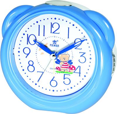 China Antique High Quality Fashionable Bedroom Style Quartz Blue Pink Plastic Alarm Clock for sale