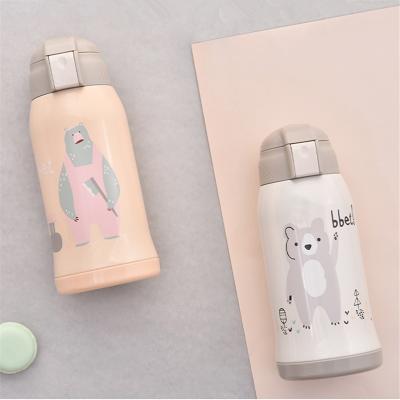 China BPA Free 18oz Vacuum Insulated Water Bottle With Straw For Kids, Durable 550ml Stainless Steel And Leak Proof One Click Open Bottle for sale