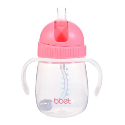 China BPA Free Cute Baby Training Cups In Plastic Cups, Drink Cups With Spiral Straw for sale