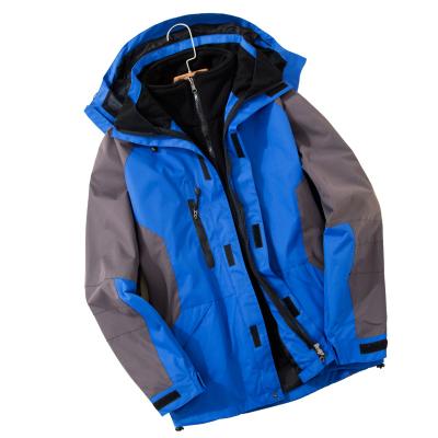 China Mountain Antibacterial Detachable Two-Piece Detachable Outdoor Fleece Jackets Ski Jacket Softshell Waterproof Mens Warm Coats For Winter for sale