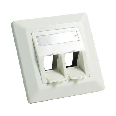 China Network Germany Type One / Front Plate 80*80mm Wall Outlet Two Port Ace FTP Flat for sale