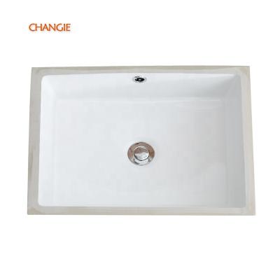 China Wholesale Modern 1642 Porcelain Rectangle Top Bath Sinks Drop In Bathroom Cabinet Basin Home Hotel Project Use for sale