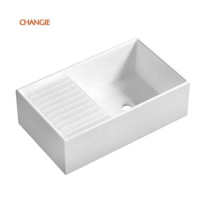 China Modern 3320E Chaozhou Changie Factory 33 Inch By 20 Inch Cupc Single Bowl Farmhouse White Rectangular Fireclay Kitchen Sink For Home for sale