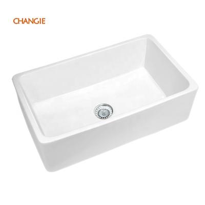 China Without Faucet Chaozhou 1909 Changie 33 Inch Rectangular Porcelain Single Bowl Farmhouse Kitchen Sink For Home for sale