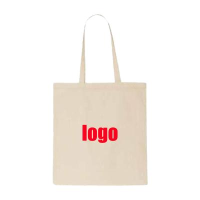 China Tote Shopping Reusable Large Capacity Natural Canvas Shoulder Bag Recyclable Eco-Friendly Custom Logo Simple Canvas for sale