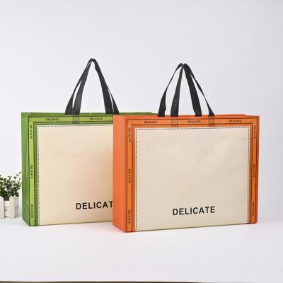 China 100% Eco-friendly Custom Design PP Laminated Tote Bag Reusable Clothing Grocery Shopping Bag PP Coated Nonwoven Fabric Bag for sale