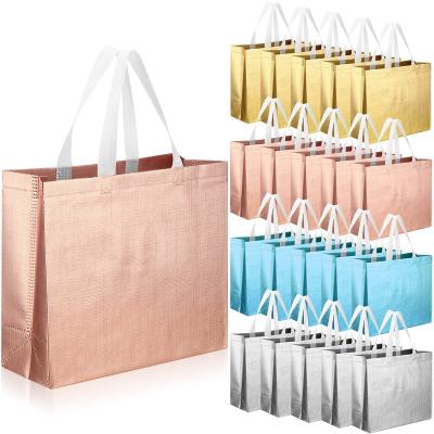 China 100% Waterproof Non Woven Laser Tote Bag Reusable Metallic Lamination Nonwoven Shopping Bags Promotional Custom High Quality Eco-Friendly for sale