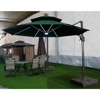 Κίνα 360 Degree Rotating Cast Steel Umbrella Base Artiz Garden Umbrella Large Outdoor Patio Umbrellas With Led προς πώληση