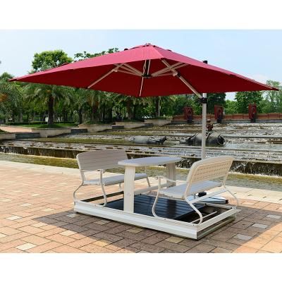 China 360 Degree Rotating Cast Steel Umbrella Base Artiz Umbrella Outdoor Table Garden Large Size Umbrella With Chair for sale