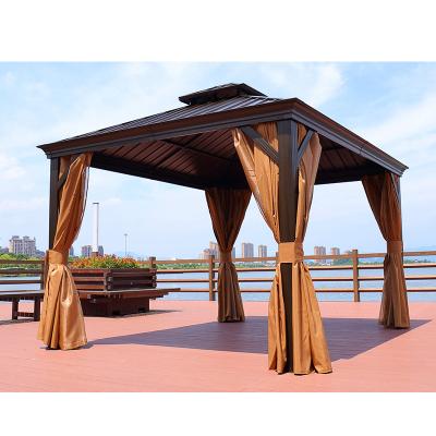 China Waterproof Outdoor Garden Gazebos PVC Metal Roof Aluminum Wrought Iron Gazebo for sale