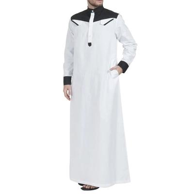 China Abaya Muslim Clothing Southeast Asian Men's New Muslim Clothing New Abaya Stand Neck Wear Loose Tube Splicing Middle East Ethnic Long Robe Long Sleeve Maxi Dress for sale