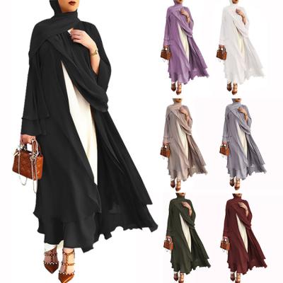 China Abaya Muslim Fashion Adult Woman Muslim Cardigan Abayas Dress Casual Long Dress Femme Caftan Islam Clothing Eid Chiffon Open Abaya Kaftan Dubai Turkey Women for sale