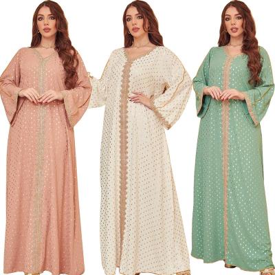 China Dubai Long Sleeve Muslim Dress Muslim Kaftan Rhinestones Lace Up Applique Elegant Long Sleeve Women Arabic Evening Dresses for sale