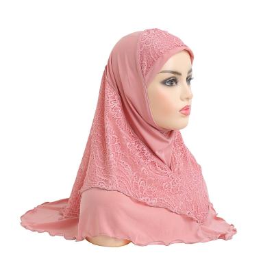 China Mix yarn or say lycra 70*60cm pray islamic hijab hijab muslim scarf hat amira pull on headwrap for sale