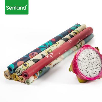 China Eco-Friendly Organic Reusable Natural Beeswax Wrap Food Roll Custom Wholesale Senland Food Storage Beeswax Roll for sale