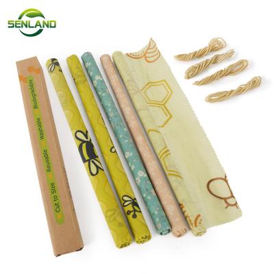 China Preserving Eco-Friendly Fresh Food Fruit Wholesale Certified Organic Eco Friendly Reusable Beeswax Food Wrap Roll To Keep Fresh for sale