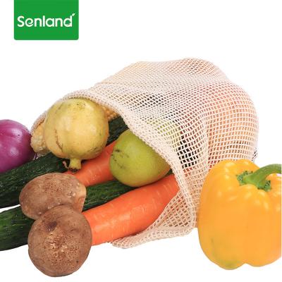 China Food with best quality and low price eco friendly reusable organic cotton fruit mesh bag for sale