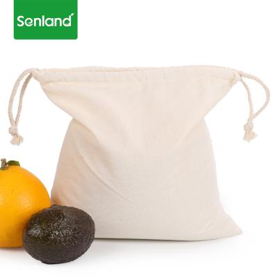 China Wholesale Price 100% Organic Cotton Cotton Foldable Drawstring Eco-Friendly Packing Supermarket Shopping Bags for sale