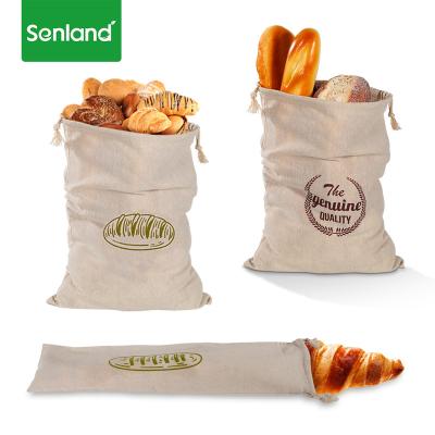 China Bread Bags Canvas Bread Bags Reusable Drawstring Bag For Homemade Bread Bread Food Storage Reusable Bag for sale