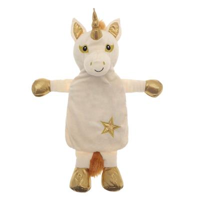 China Cute Unicorn Warm Plush Water Bottle Cover Plush Unicorn Water Bottle Cover And Small Hot And Cold Water Rubber Bag for sale