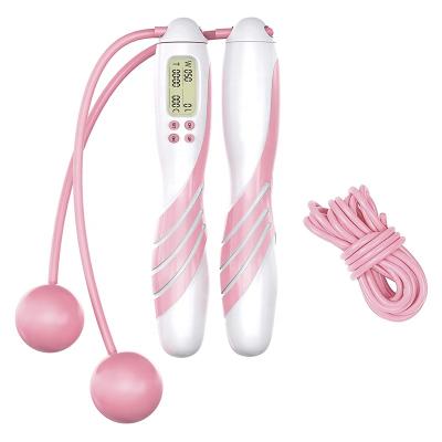 China Adjustable Digital Calorie Count Electronic Time Setting Smart Double-Rope Jump Rope With Counter Electronic Jump Rope for sale