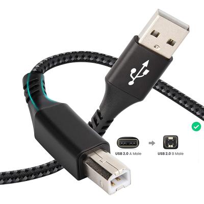 China For Printer 1.5m Scanner USB Cord 2.0 A-Male To High Speed ​​Fast Printer Braided B-Male Nylon Cable for sale