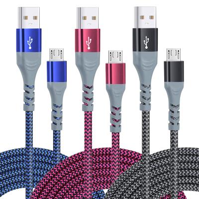 China For For Samsung Galaxy S7 Edge S6 S5 Extra Long Charging Cord Nylon Braided High Speed ​​Durable Fast Charging Micro USB Cable For Android for sale