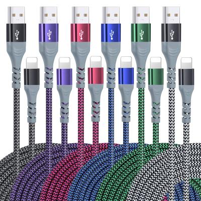 China For iPhone/iPad 3ft Charger Nylon Braided Heavy Duty Cable Cord Black USB Cable For iPhone/iPad mini for sale