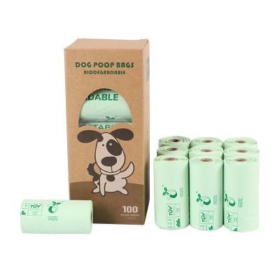 China Sustainable Eco-Friendly Biodegradable Pet Waste Disposal Leak Proof Cornstarch Poop Bags For Dogs for sale