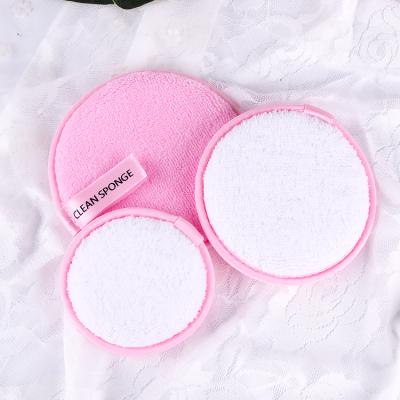 China Double Side Reusable Microfiber Makeup Remover Cotton Cloth Eco-Friendly Washable Washable Pad Reusable Puff for sale