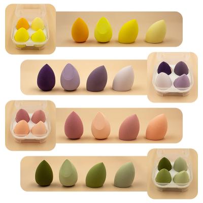 China Double Washable Colorful Dry Wet Beauty Powder Puff Egg Storage Box Set Soft Blender Beauty Makeup Sponge for sale