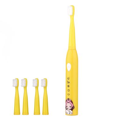 China Waterproof ABS+ Silicone Ultrasonic Toothbrush USB Charging Soft Stiffened Sonic Electric Toothbrush For Kids for sale