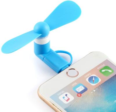 China Air Cooling Portable Fan Powerful Handheld Android Cell Phone Type-C 3 in 1 Mini USB Fan for iPhone for sale