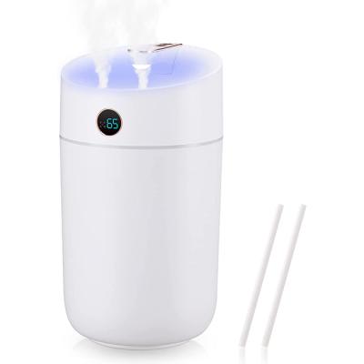 China Feel Comfortable 7 Colors Night Light Auto Quiet Adjustable Mode Diffuser Large Capacity 3L Double Spout Humidifier for sale